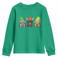 Funny Highland Cow With Kinara And Presents Cultural Pride Gift Youth Sweatshirt - Wonder Print Shop