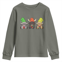 Funny Highland Cow With Kinara And Presents Cultural Pride Gift Youth Sweatshirt - Wonder Print Shop