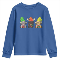 Funny Highland Cow With Kinara And Presents Cultural Pride Gift Youth Sweatshirt - Wonder Print Shop