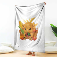 Cute Highland Cow With Kwanzaa Kinara And Presents Throw Blanket African Heritage Gift - Wonder Print Shop