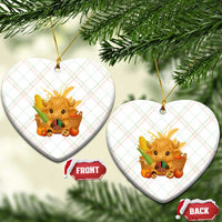 Cute Highland Cow With Kwanzaa Kinara And Presents Ceramic Ornament African Heritage Gift - Wonder Print Shop