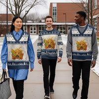 Cute Highland Cow With Kwanzaa Kinara And Presents V-Neck Knit Sweater Vest African Heritage Gift - Wonder Print Shop