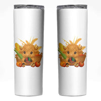 Cute Highland Cow With Kwanzaa Kinara And Presents Skinny Tumbler African Heritage Gift - Wonder Print Shop