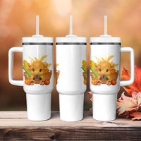 Cute Highland Cow With Kwanzaa Kinara And Presents Tumbler With Handle African Heritage Gift - Wonder Print Shop