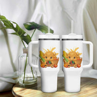 Cute Highland Cow With Kwanzaa Kinara And Presents Tumbler With Handle African Heritage Gift - Wonder Print Shop
