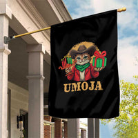 Funny Umoja Holiday Gift Garden Flag CowCat Kwanzaa Kinara Candle And Presents - Wonder Print Shop