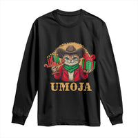Funny Umoja Holiday Gift Long Sleeve Shirt CowCat Kwanzaa Kinara Candle And Presents - Wonder Print Shop