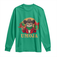 Funny Umoja Holiday Gift Long Sleeve Shirt CowCat Kwanzaa Kinara Candle And Presents - Wonder Print Shop