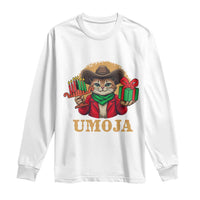 Funny Umoja Holiday Gift Long Sleeve Shirt CowCat Kwanzaa Kinara Candle And Presents - Wonder Print Shop