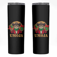 Funny Umoja Holiday Gift Skinny Tumbler CowCat Kwanzaa Kinara Candle And Presents - Wonder Print Shop
