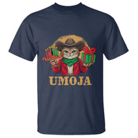 Funny Umoja Holiday Gift T Shirt CowCat Kwanzaa Kinara Candle And Presents - Wonder Print Shop