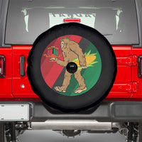 African American Holiday Gift Spare Tire Cover Retro Sunset Bigfoot With Kwanzaa Candle - Wonder Print Shop