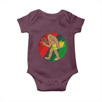 African American Holiday Gift Baby Onesie Retro Sunset Bigfoot With Kwanzaa Candle - Wonder Print Shop