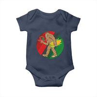 African American Holiday Gift Baby Onesie Retro Sunset Bigfoot With Kwanzaa Candle - Wonder Print Shop