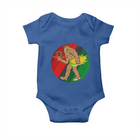 African American Holiday Gift Baby Onesie Retro Sunset Bigfoot With Kwanzaa Candle - Wonder Print Shop