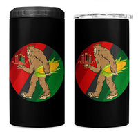 African American Holiday Gift 4 in 1 Can Cooler Tumbler Retro Sunset Bigfoot With Kwanzaa Candle - Wonder Print Shop