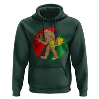African American Holiday Gift Hoodie Retro Sunset Bigfoot With Kwanzaa Candle - Wonder Print Shop