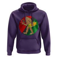 African American Holiday Gift Hoodie Retro Sunset Bigfoot With Kwanzaa Candle - Wonder Print Shop