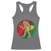 African American Holiday Gift Racerback Tank Top Retro Sunset Bigfoot With Kwanzaa Candle - Wonder Print Shop