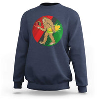 African American Holiday Gift Sweatshirt Retro Sunset Bigfoot With Kwanzaa Candle - Wonder Print Shop