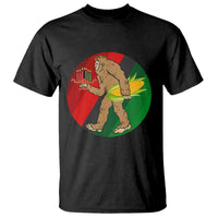 African American Holiday Gift T Shirt Retro Sunset Bigfoot With Kwanzaa Candle - Wonder Print Shop