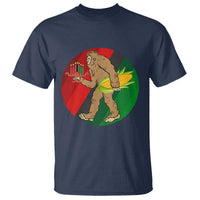 African American Holiday Gift T Shirt Retro Sunset Bigfoot With Kwanzaa Candle - Wonder Print Shop
