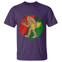 African American Holiday Gift T Shirt Retro Sunset Bigfoot With Kwanzaa Candle - Wonder Print Shop
