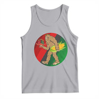 African American Holiday Gift Tank Top Retro Sunset Bigfoot With Kwanzaa Candle - Wonder Print Shop
