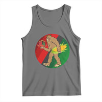 African American Holiday Gift Tank Top Retro Sunset Bigfoot With Kwanzaa Candle - Wonder Print Shop