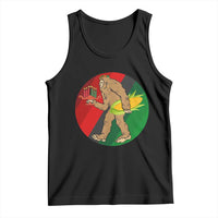 African American Holiday Gift Tank Top Retro Sunset Bigfoot With Kwanzaa Candle - Wonder Print Shop