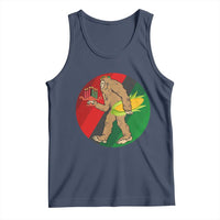 African American Holiday Gift Tank Top Retro Sunset Bigfoot With Kwanzaa Candle - Wonder Print Shop