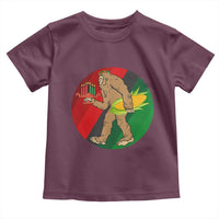 African American Holiday Gift Toddler T Shirt Retro Sunset Bigfoot With Kwanzaa Candle - Wonder Print Shop