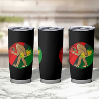 African American Holiday Gift Tumbler Cup Retro Sunset Bigfoot With Kwanzaa Candle - Wonder Print Shop