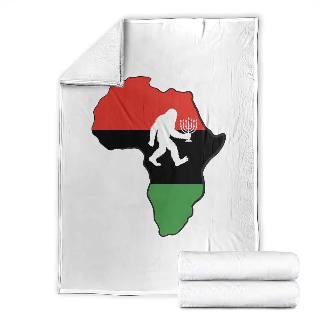 Funny Kwanzaa Bigfoot Lover Throw Blanket Festival Of Lights African Heritage Gift - Wonder Print Shop