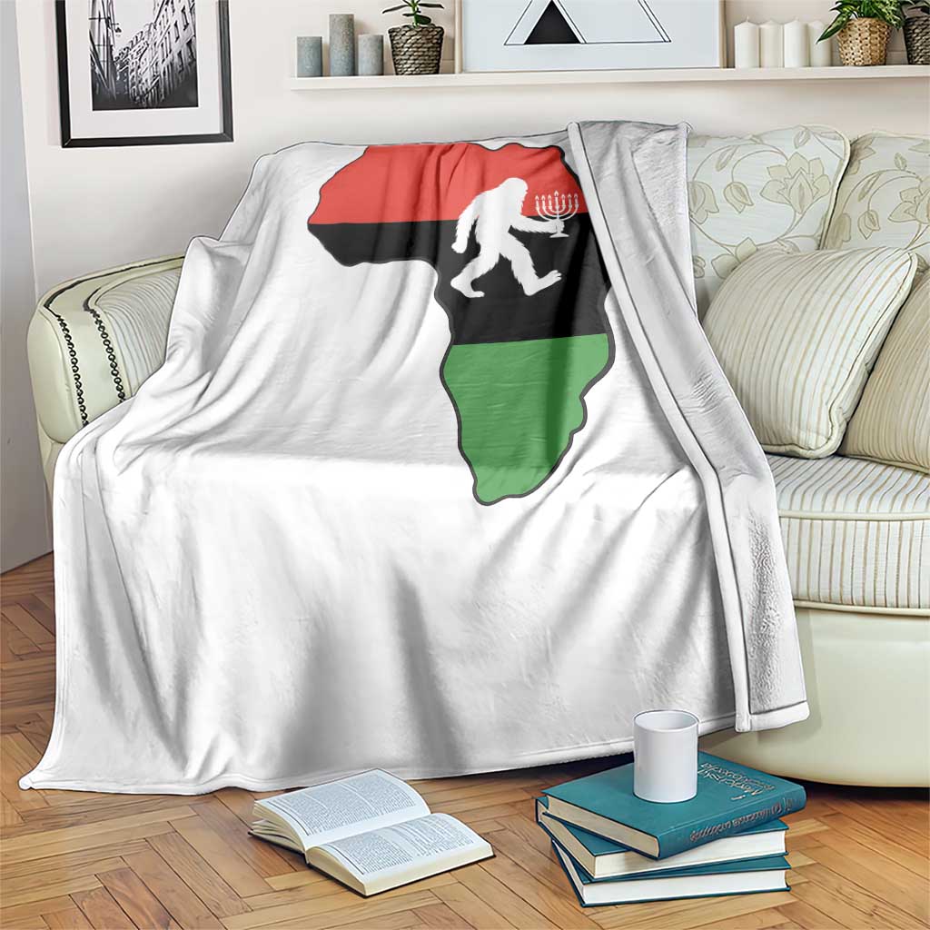 Funny Kwanzaa Bigfoot Lover Throw Blanket Festival Of Lights African Heritage Gift - Wonder Print Shop
