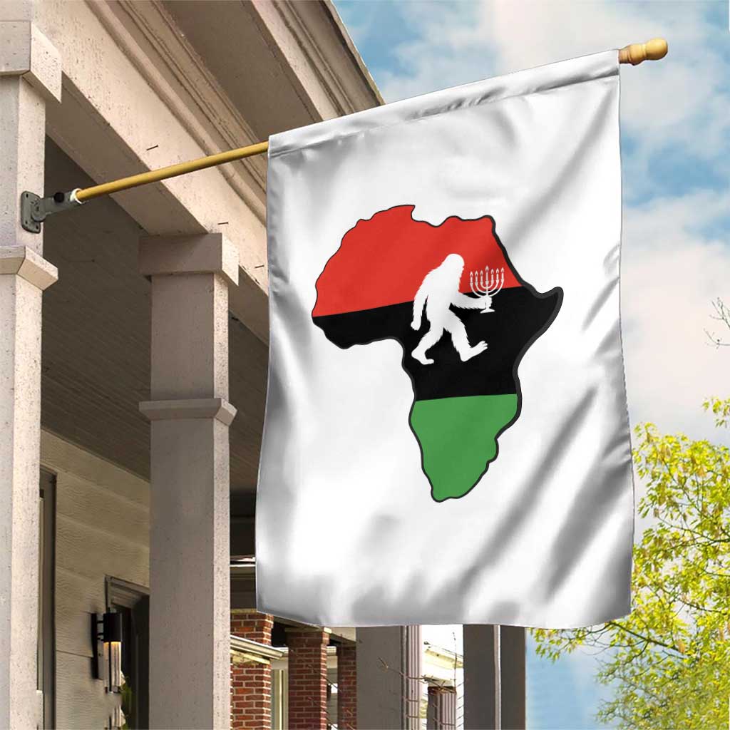 Funny Kwanzaa Bigfoot Lover Garden Flag Festival Of Lights African Heritage Gift - Wonder Print Shop