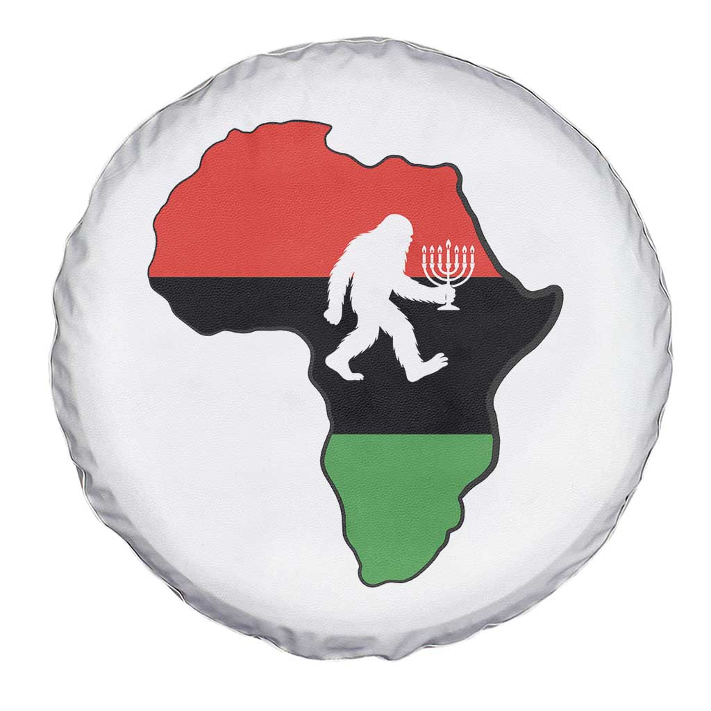 Funny Kwanzaa Bigfoot Lover Spare Tire Cover Festival Of Lights African Heritage Gift - Wonder Print Shop