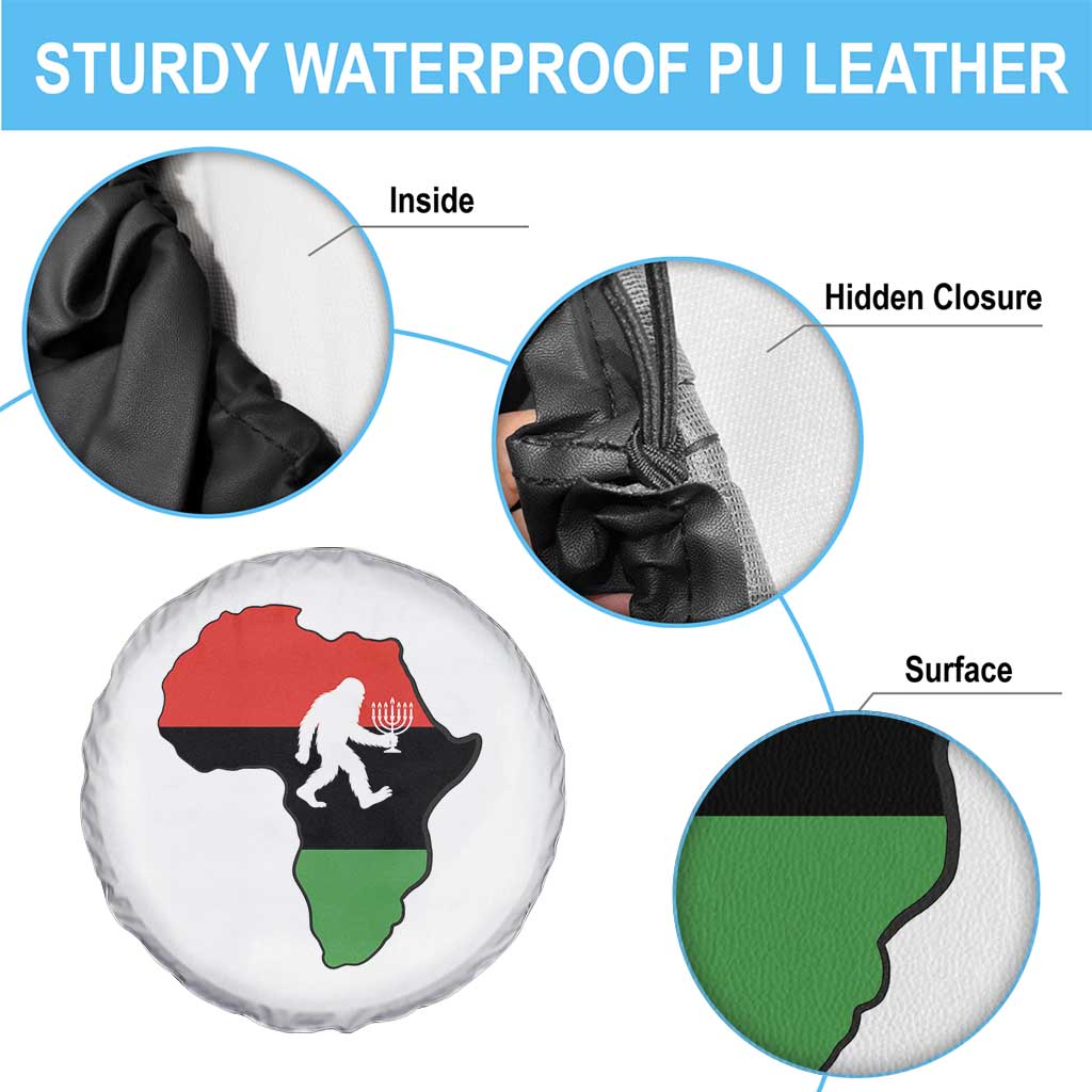 Funny Kwanzaa Bigfoot Lover Spare Tire Cover Festival Of Lights African Heritage Gift - Wonder Print Shop