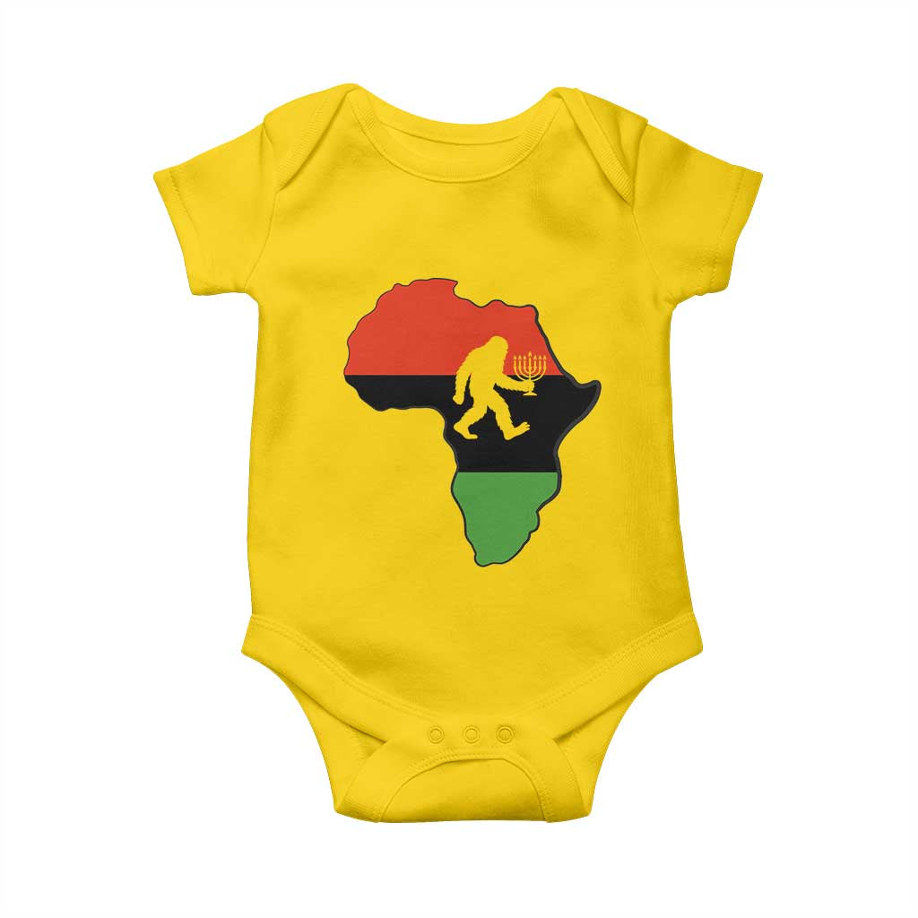 Funny Kwanzaa Bigfoot Lover Baby Onesie Festival Of Lights African Heritage Gift - Wonder Print Shop