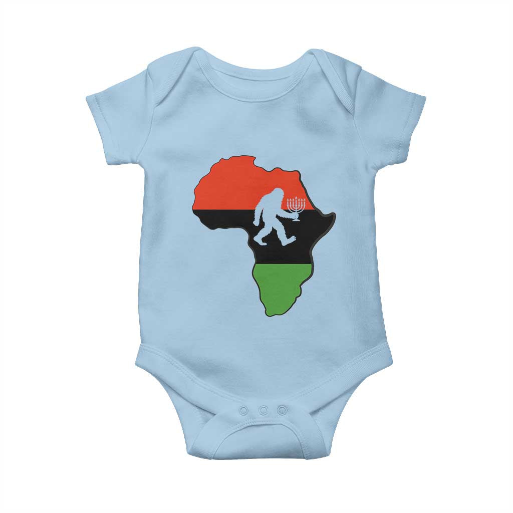 Funny Kwanzaa Bigfoot Lover Baby Onesie Festival Of Lights African Heritage Gift - Wonder Print Shop