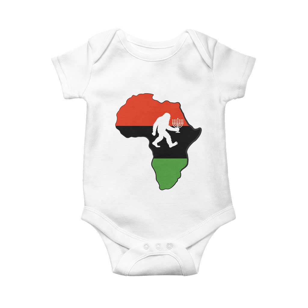 Funny Kwanzaa Bigfoot Lover Baby Onesie Festival Of Lights African Heritage Gift - Wonder Print Shop
