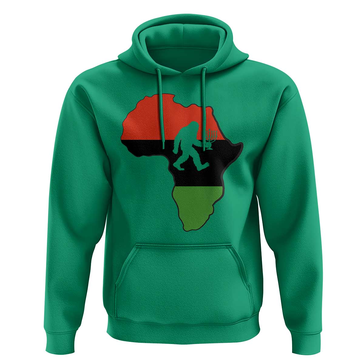Funny Kwanzaa Bigfoot Lover Hoodie Festival Of Lights African Heritage Gift - Wonder Print Shop