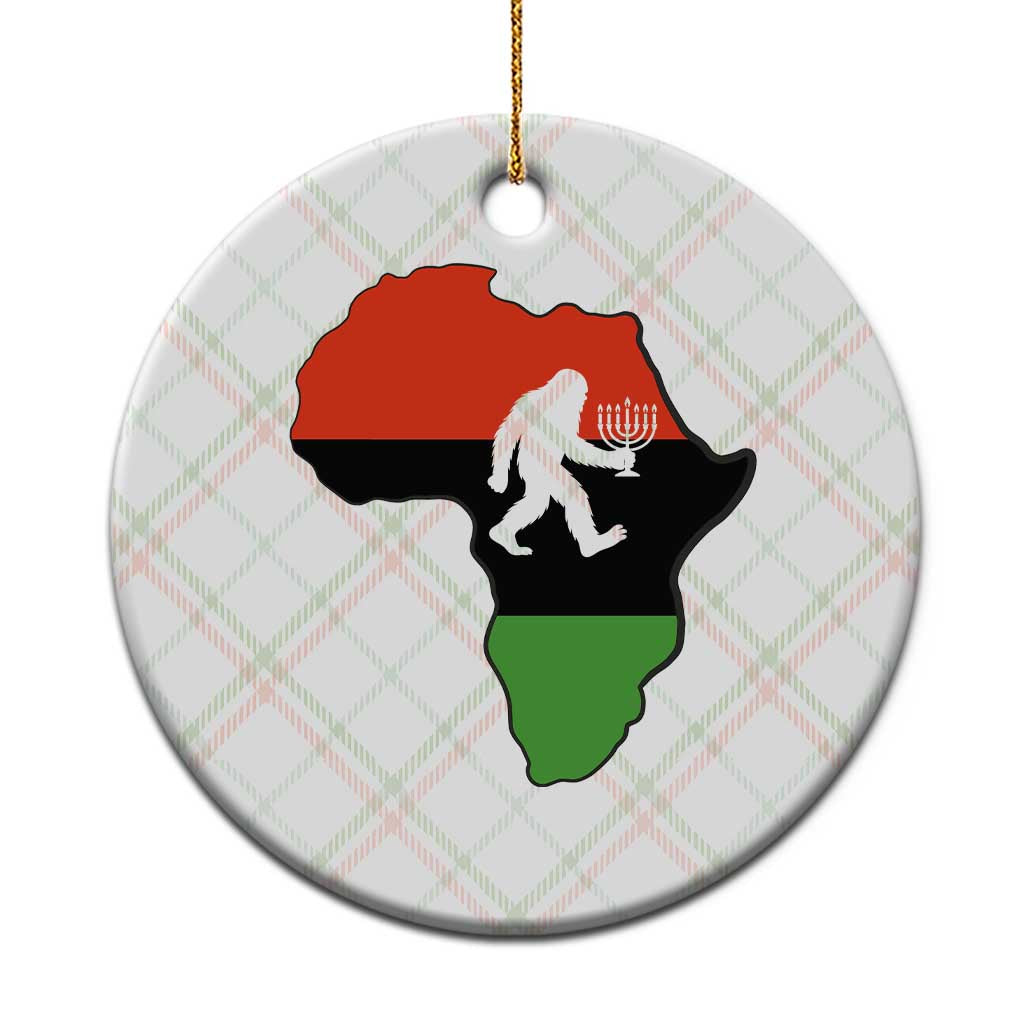 Funny Kwanzaa Bigfoot Lover Ceramic Ornament Festival Of Lights African Heritage Gift - Wonder Print Shop