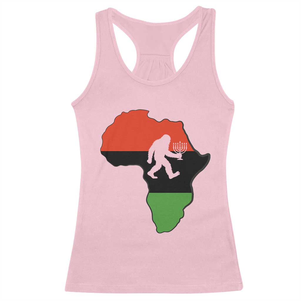 Funny Kwanzaa Bigfoot Lover Racerback Tank Top Festival Of Lights African Heritage Gift - Wonder Print Shop