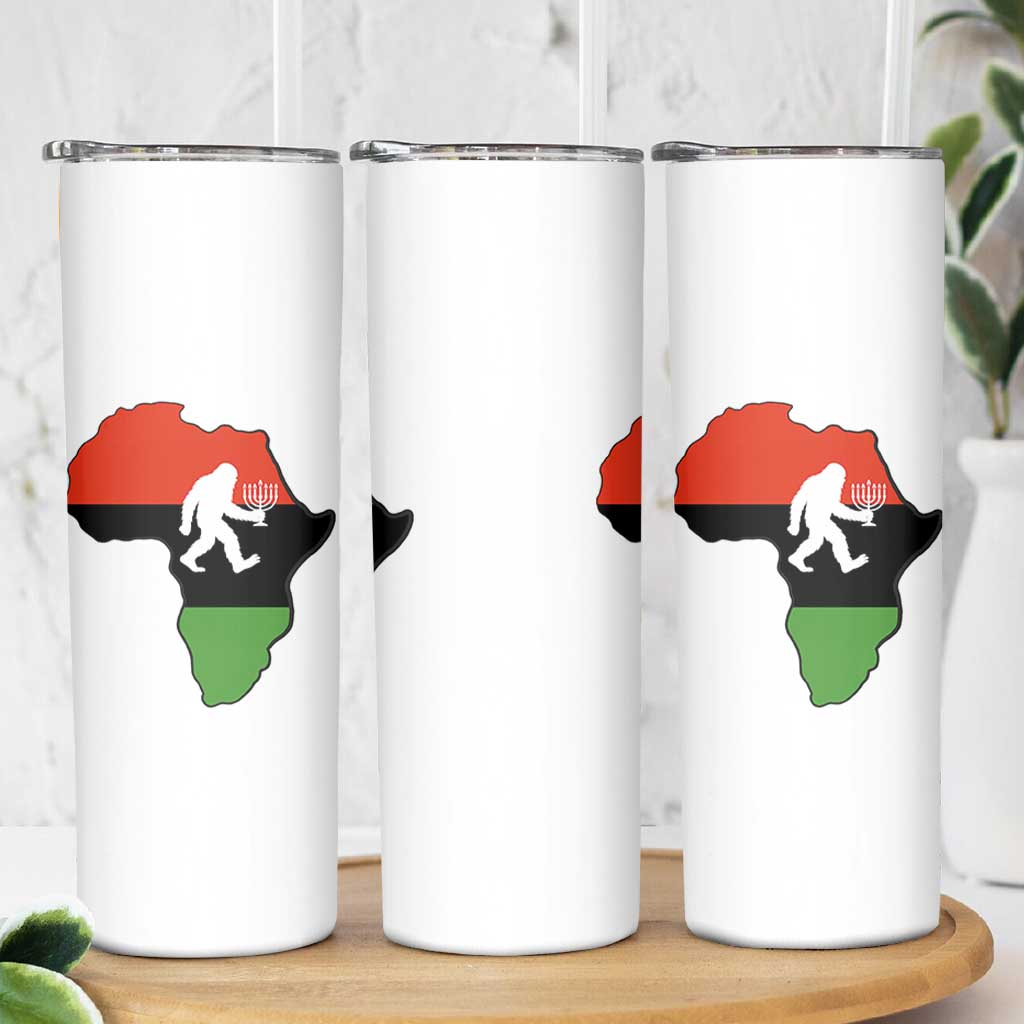 Funny Kwanzaa Bigfoot Lover Skinny Tumbler Festival Of Lights African Heritage Gift - Wonder Print Shop