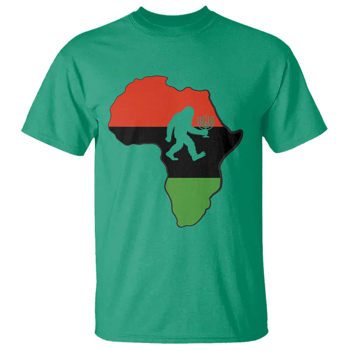 Funny Kwanzaa Bigfoot Lover T Shirt Festival Of Lights African Heritage Gift - Wonder Print Shop
