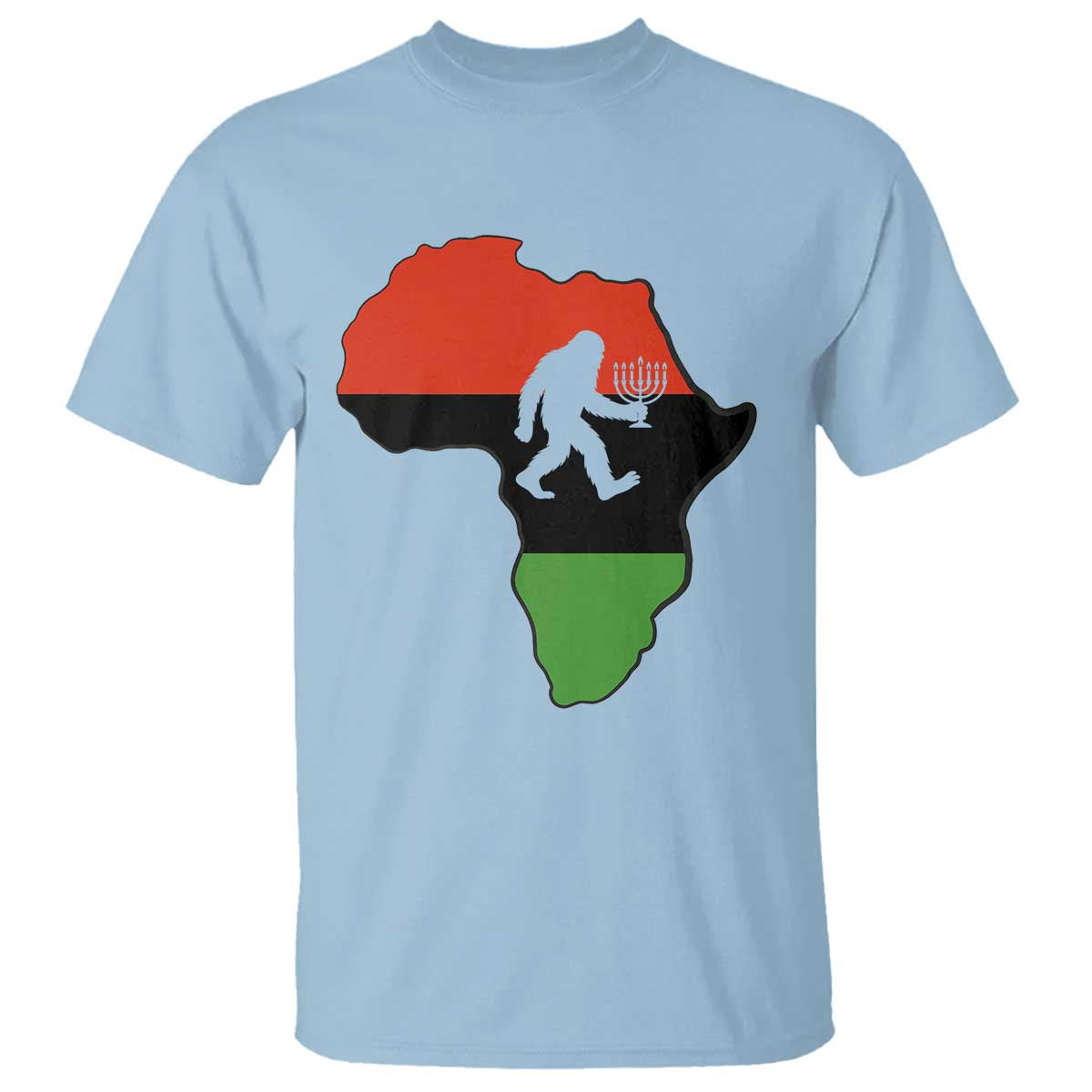 Funny Kwanzaa Bigfoot Lover T Shirt Festival Of Lights African Heritage Gift - Wonder Print Shop