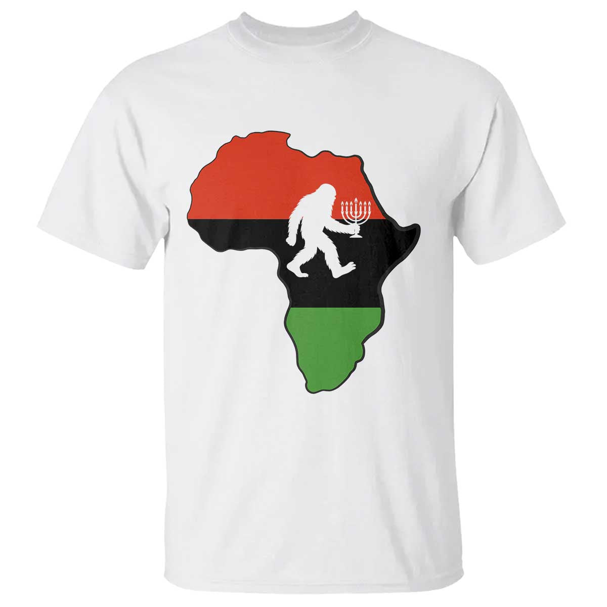 Funny Kwanzaa Bigfoot Lover T Shirt Festival Of Lights African Heritage Gift - Wonder Print Shop