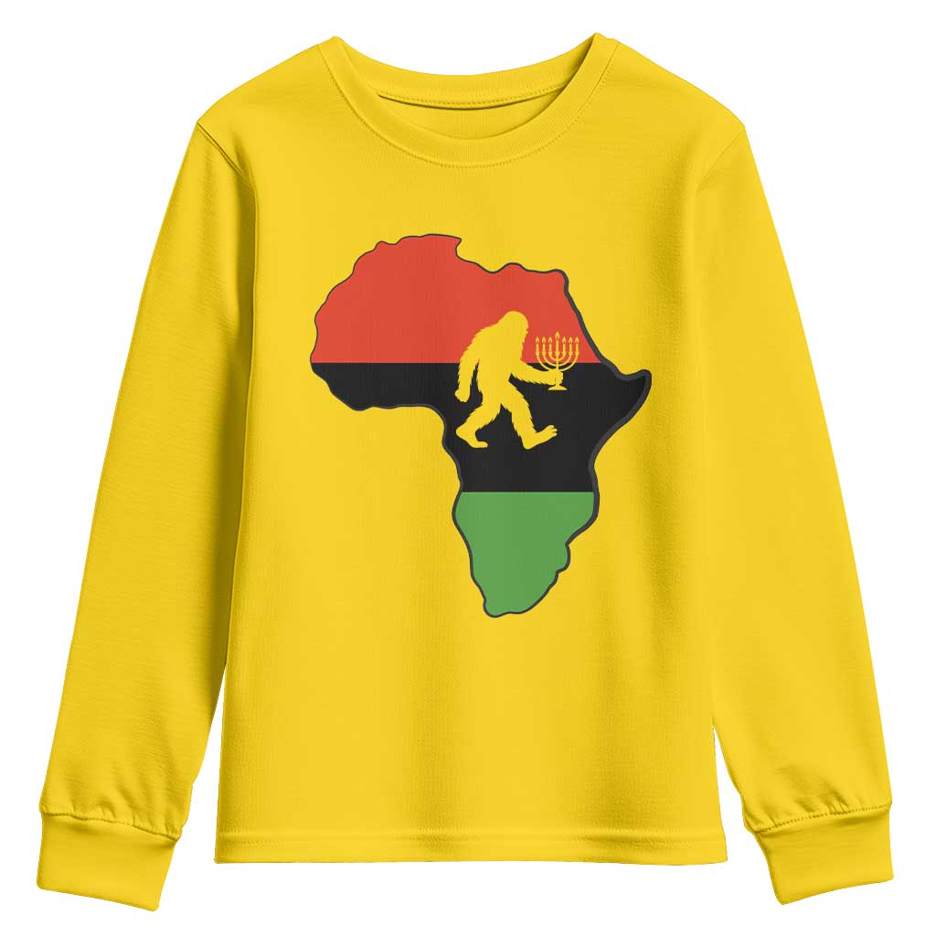 Funny Kwanzaa Bigfoot Lover Youth Sweatshirt Festival Of Lights African Heritage Gift - Wonder Print Shop