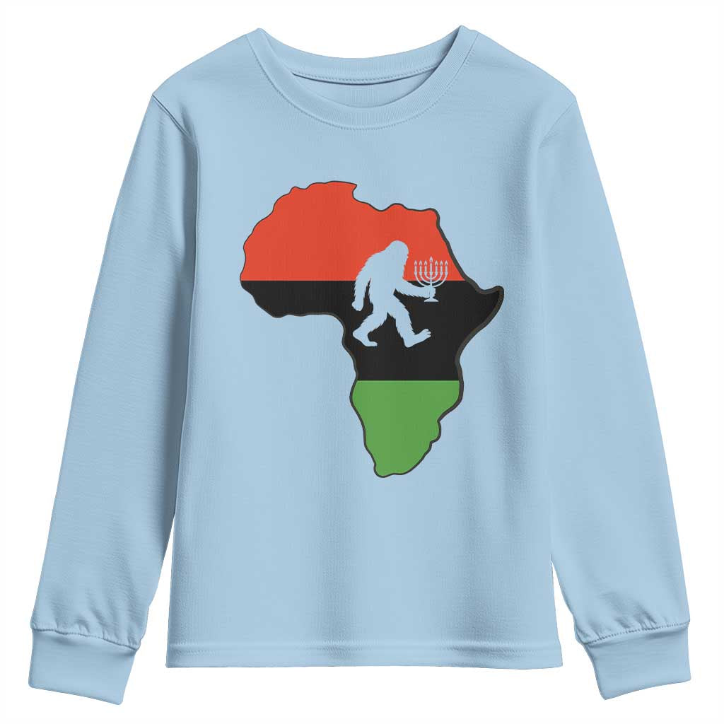 Funny Kwanzaa Bigfoot Lover Youth Sweatshirt Festival Of Lights African Heritage Gift - Wonder Print Shop